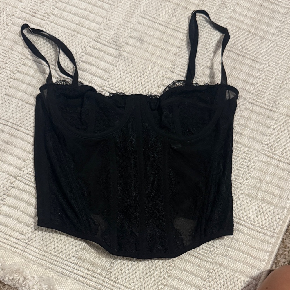 Black Lace Bustier corset Crop Top